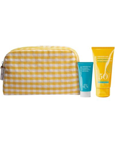 Germaine de Capuccini Set Feel Sun - Cremă SPF50 și Loțiune pentru față, 2 х 50 ml + Geantă de toaletă galbenă - 1